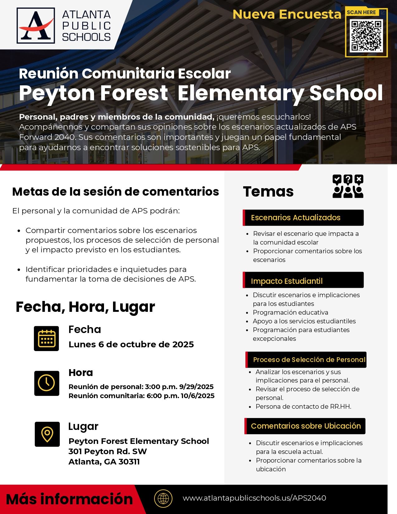  Reunión de la Comunidad Escolar de la Escuela Primaria Peyton Forest